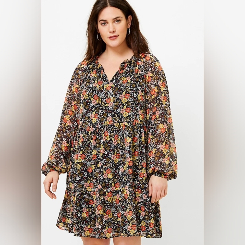 Loft Plus Tiered Swing Dress